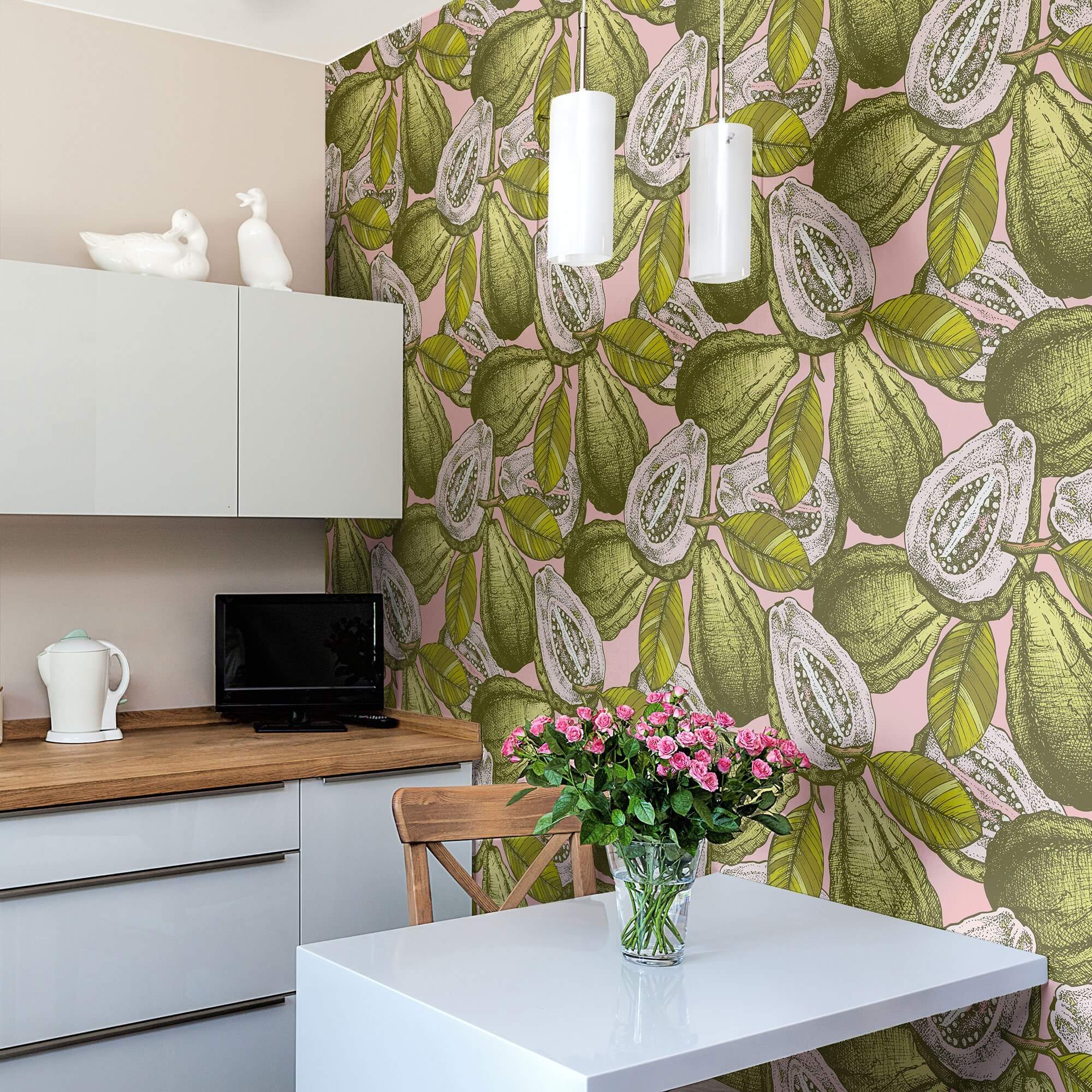 Green Bohemian Tile Adhesive Peel and Stick Removable Wallpaper - Self-Adhesive Decorative Wall Covering for Kitchen Backsplash, Bathroom, Bedroom & Home Decor
