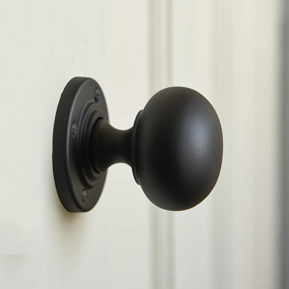 Premium Matte Black Large Door Knobs - Sleek Modern Hardware for Bedroom, Bathroom & Closet Doors - Easy Installation & Durable Finish