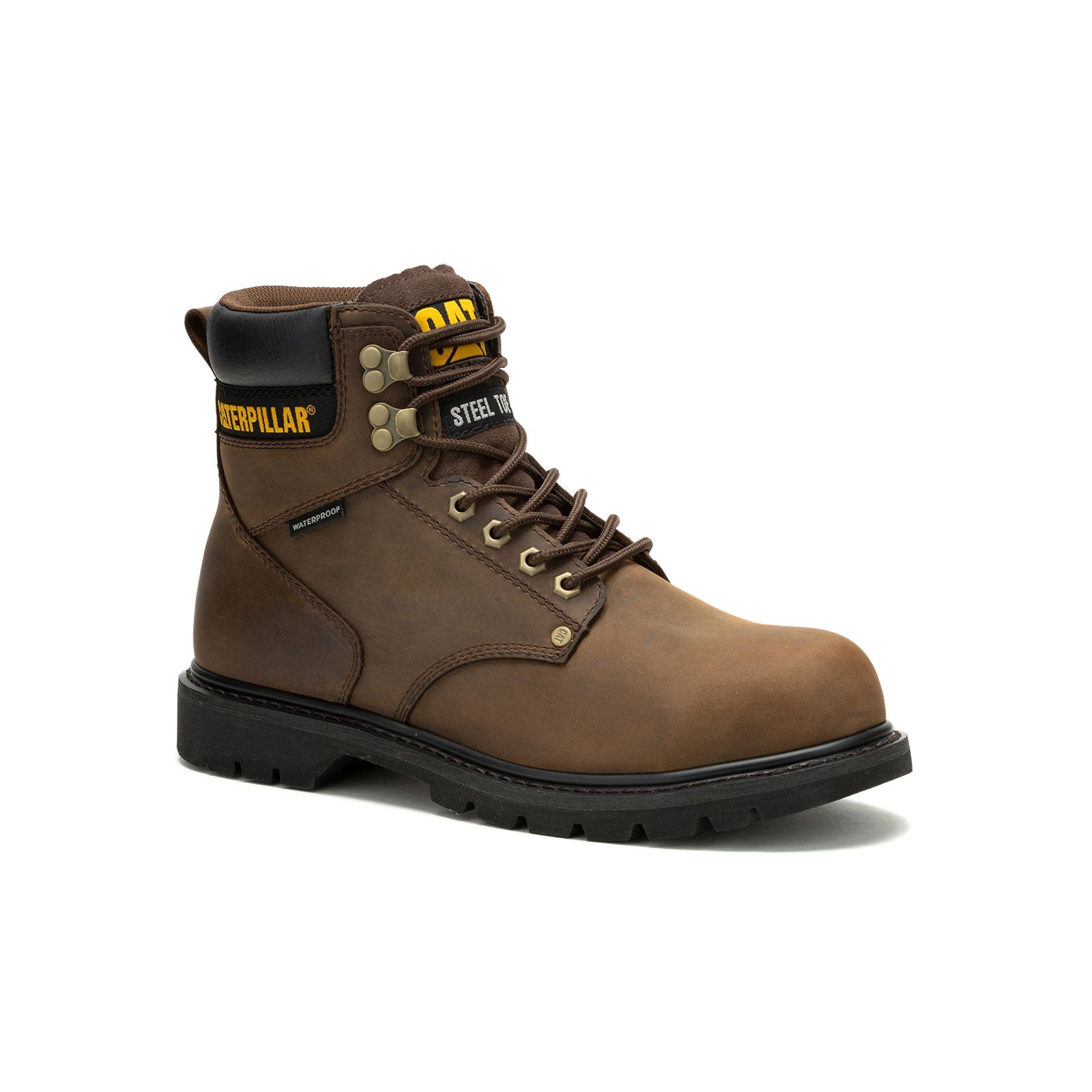 Men's Dark Brown Steel Toe Waterproof Work Boots - OSHA Compliant for Construction & Outdoor Jobs - Durable Safety Shoes for Warehouse, Factory & Heavy Duty Work