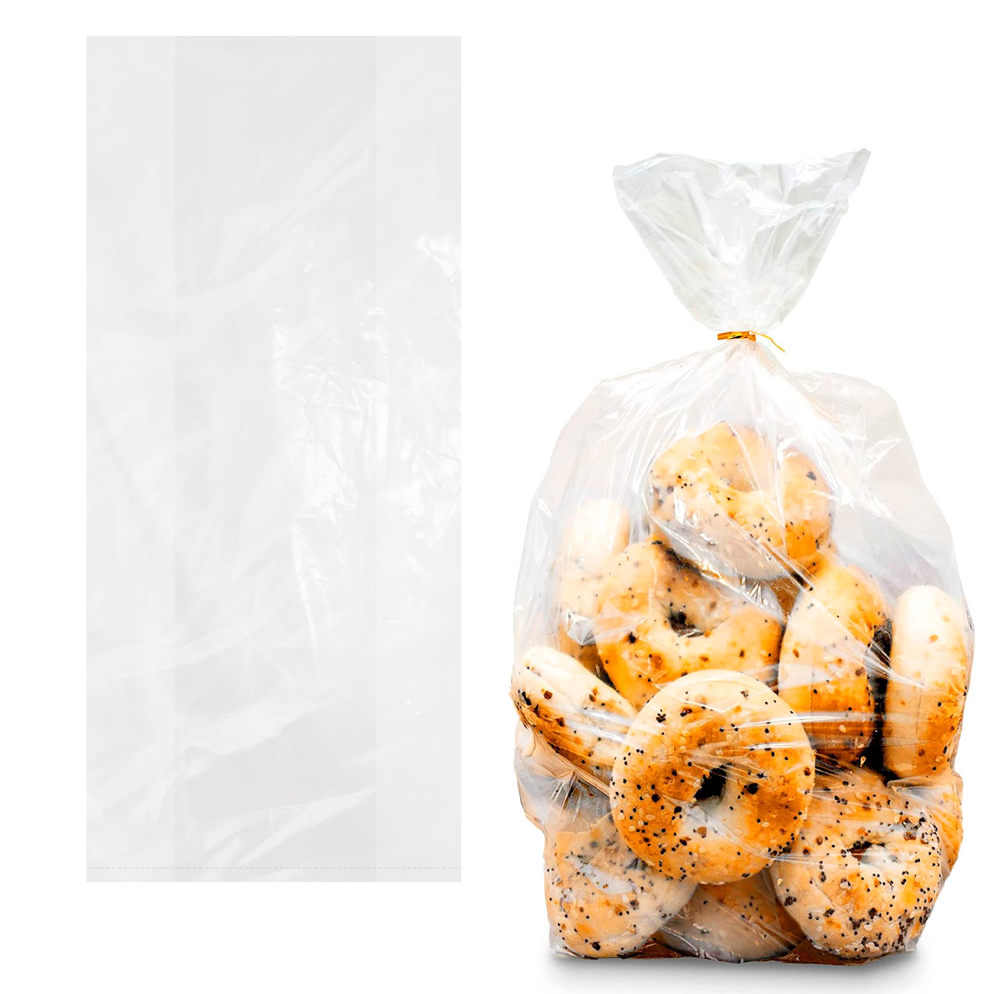 APQ 10x8x24 Inch Clear Plastic Bread Bags - 1000 Pack of 1 Mil Polyethylene Gushioned Bread Storage Bags with Open Top | Water-Resistant, BPA-Free | Perfect for Homemade Bread, Bakery Goods & Food Storage