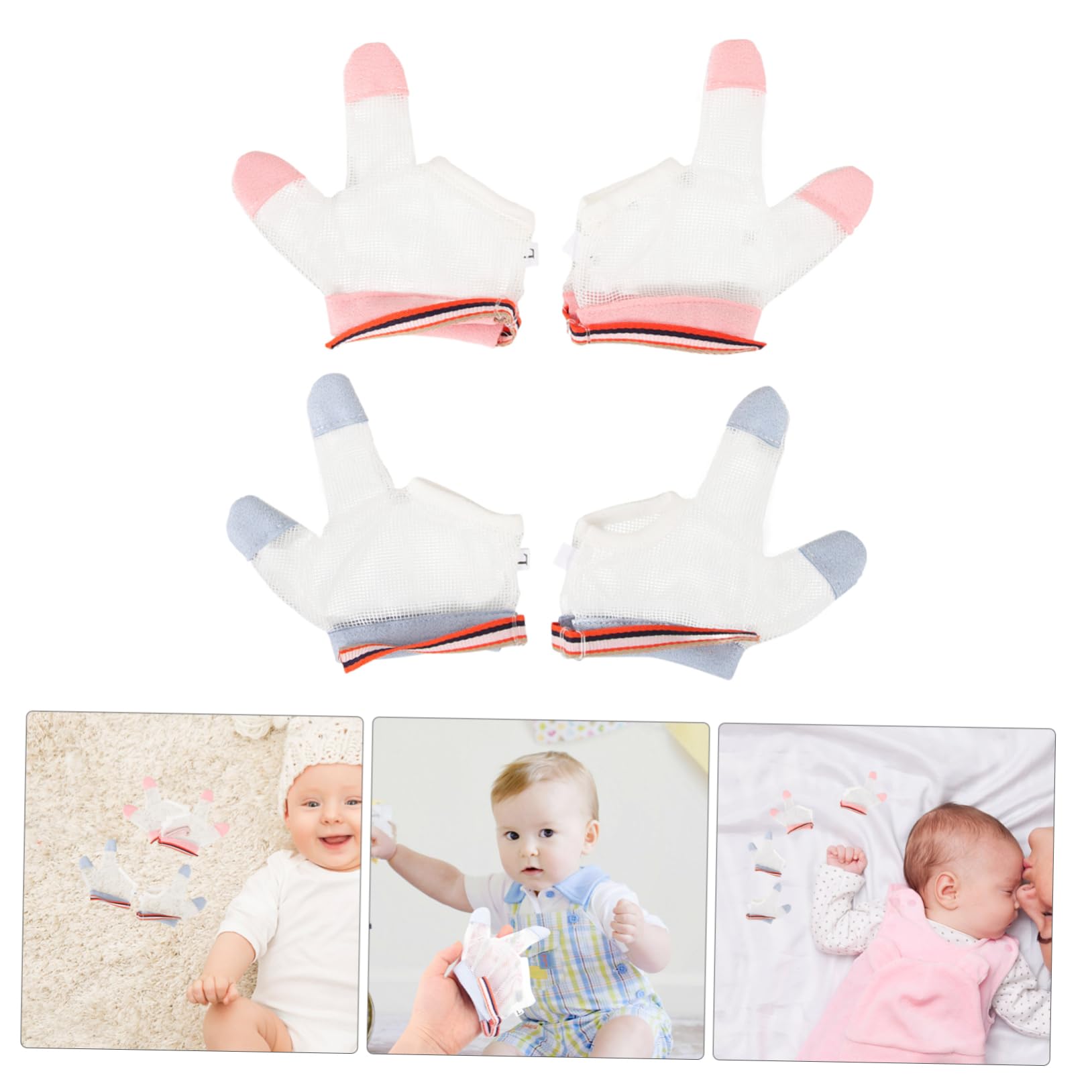 2 Pairs Baby Anti-Scratch Mittens - Soft Thumb Sucking Prevention Gloves for Newborns & Infants | Perfect for Sleep, Playtime & Protecting Delicate Skin