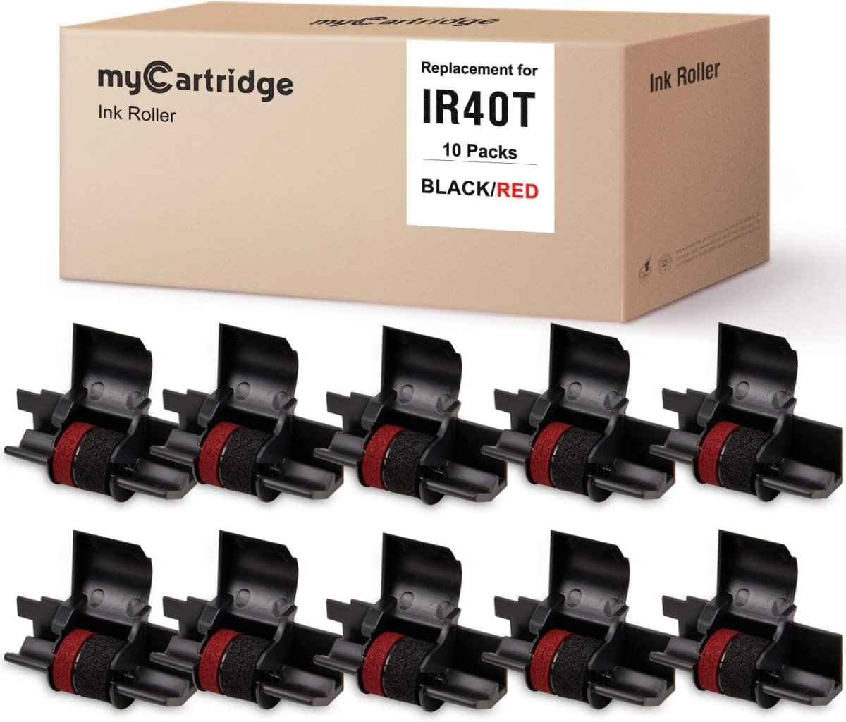IR40T CP 13 NR 42 Calculator Ink Roller Replacement (10 Pack) - Compatible with IR 40T CP 13 Black & Red Ribbons - Perfect for Office, School, and Accounting Use