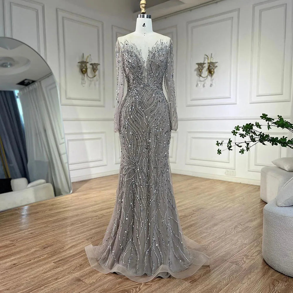 Elegant Purple Mermaid Evening Dress with Lace & Beaded Skirt - Luxury Women's Gown for Wedding, Party & Special Occasions | Serene Hill Collection 2025 LA71752 | Perfect for Prom, Bridesmaid & Formal Events