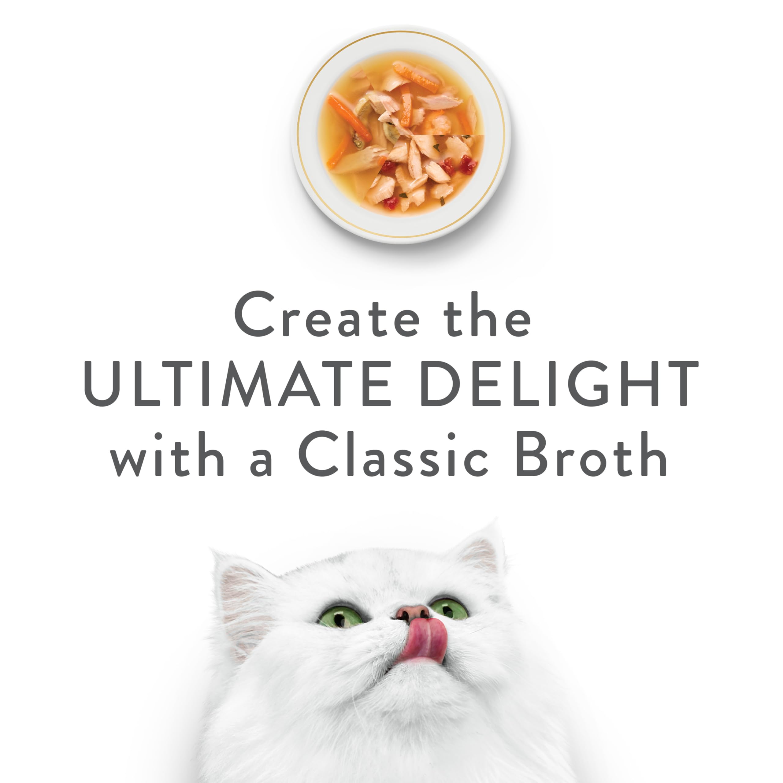 Fancy Feast Classic Broths Cat Food Complement - Variety Pack with 3 Delicious Flavors (12 Pack, 40g Pouches) | Wet Cat Food Topper for Picky Eaters & Senior Cats | Perfect for Enhancing Dry Food or as Hydration Supplement