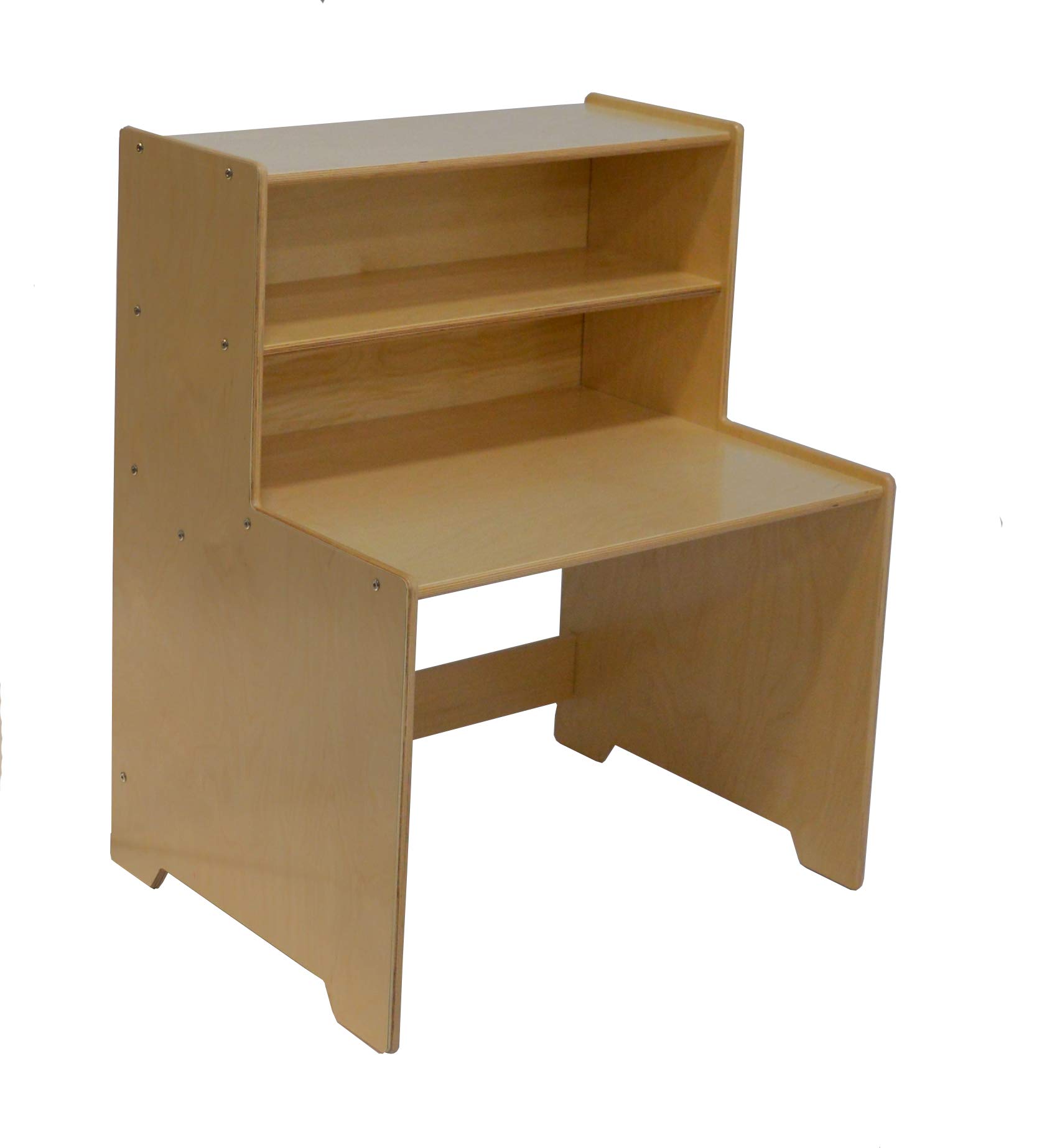 Contender Home Office Writing Desk with 2 Wooden Storage Shelves - Compact Study Reading Table & Workstation Desk [Greenguard Gold Certified] - Perfect for Small Spaces, Remote Work & Student Dorm Rooms
