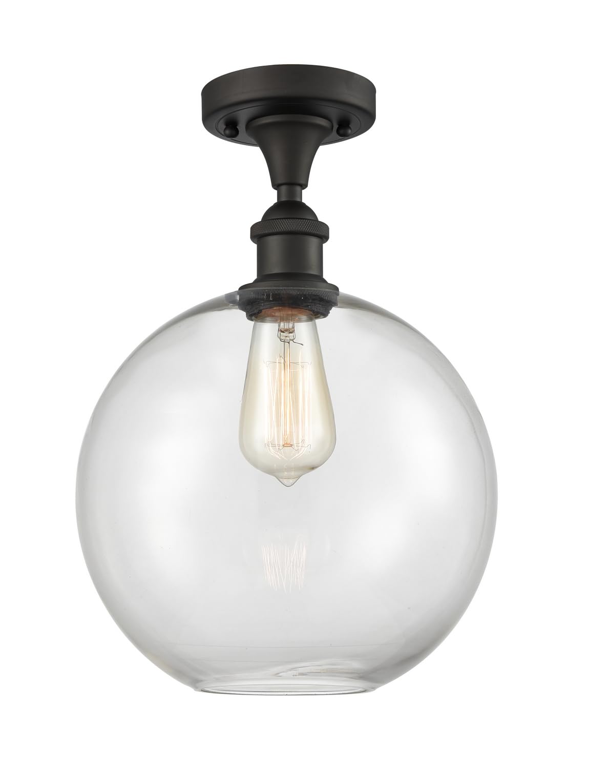 Innovations 516-1C-OB-G122-10-LED Large Athens 1 Light Semi-Flush Mount Ceiling Fixture - Oil Rubbed Bronze Finish - Ballston Collection - Perfect for Dining Rooms, Bedrooms & Hallways