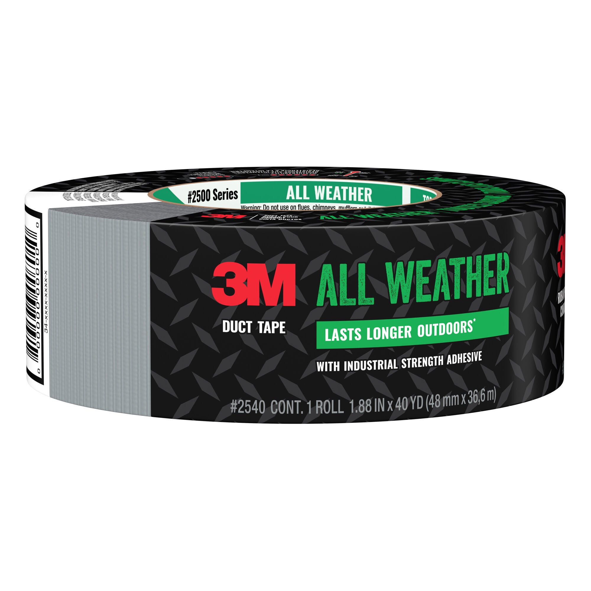 3M All Weather Duct Tape 2540, 1.88 in x 40 yd (48 mm x 36.5 m) - Heavy Duty Waterproof Tape for Outdoor Repairs, Sealing & DIY Projects - Perfect for Home, Garage, Camping & Emergency Fixes