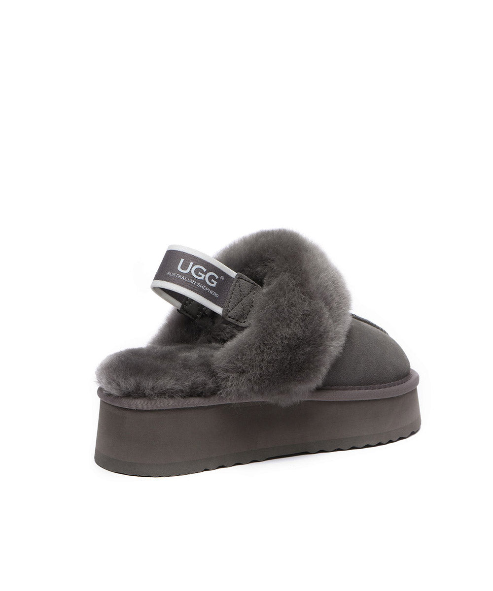 Women's UGG Platform Scuff Slippers - Cozy House Shoes for Indoor & Outdoor Wear - Perfect for Winter, Lounge & Home Comfort