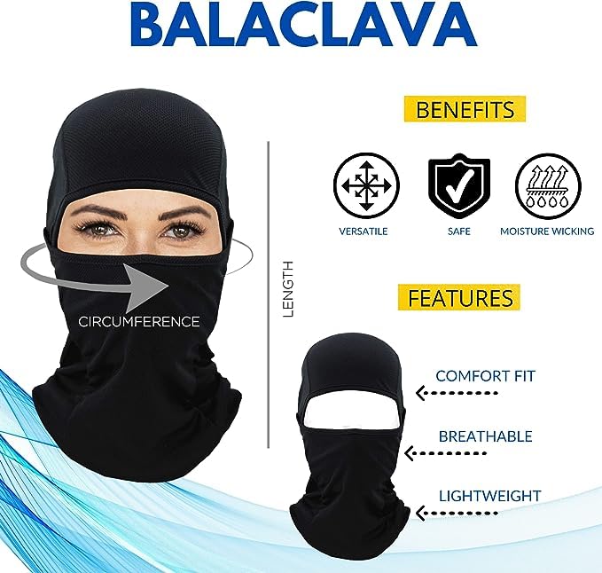 Cool Graphic Lettering Balaclava - Full Face Ski Mask for Snowboarding, Cycling & Outdoor Sports - Unisex Winter Face Cover for Men & Women - Perfect for Skiing, Motorcycling & Cold Weather Activities