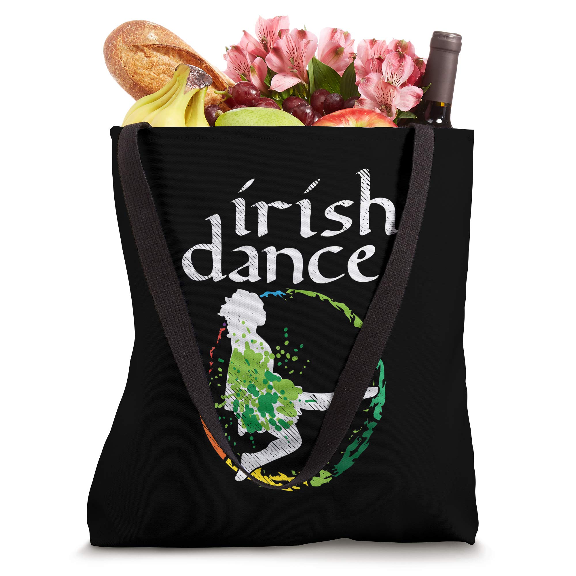 St. Patrick's Day Irish Dance Girl Tote Bag - Colorful Ceili Dancer Design for Women - Perfect for Irish Festivals, Dance Classes & St. Patrick's Day Celebrations
