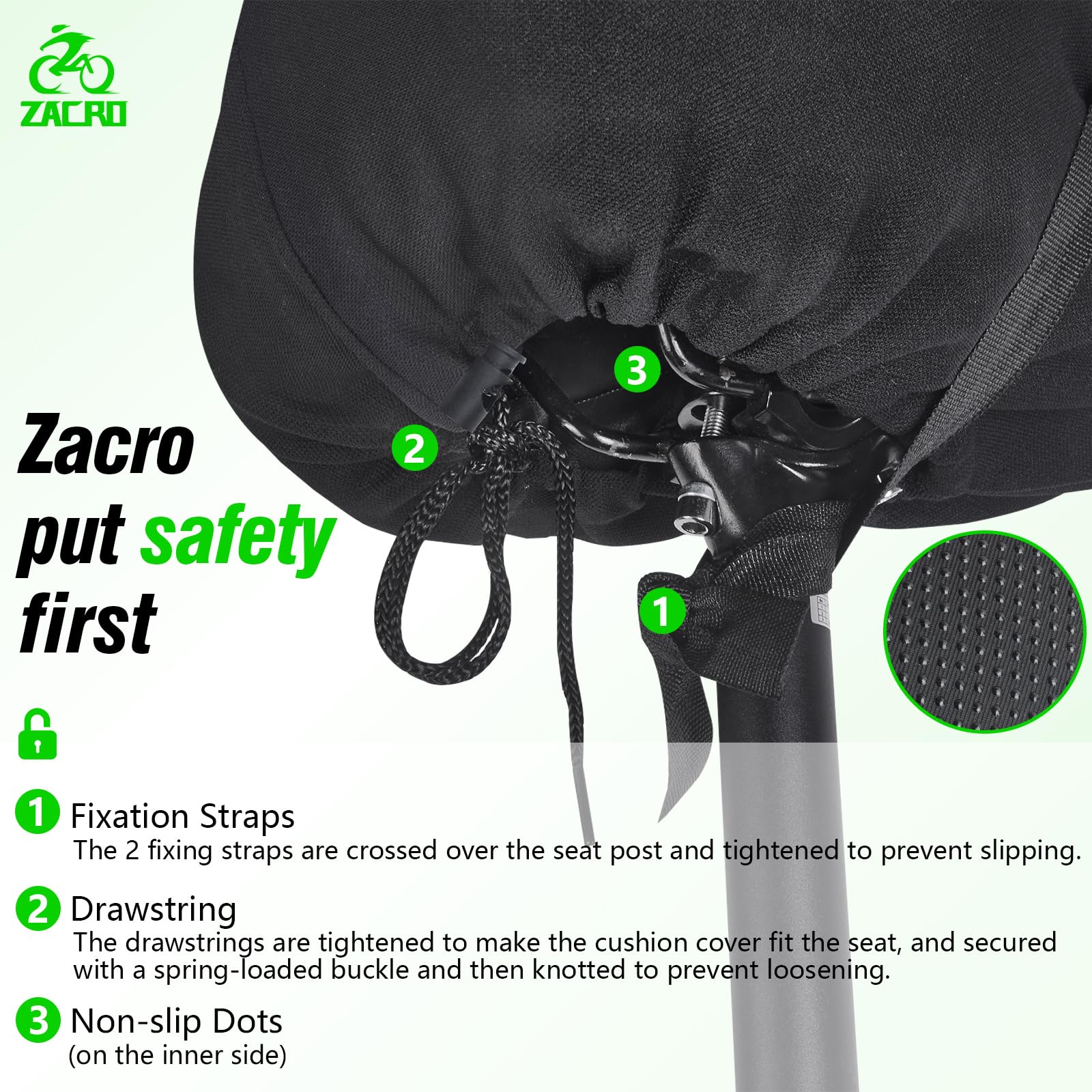 Zacro Gel Bike Seat Cushion - Extra Soft Comfortable Bicycle Seat Cover for Men & Women, Universal Fit for Peloton, Indoor & Outdoor Cycling - Perfect for Long Rides, Spin Classes & Commuting