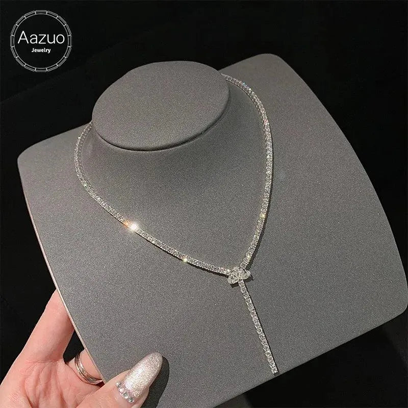 18K White Gold 11.2ct Genuine Diamond Choker Necklace for Women - Luxury Wedding Jewelry, Anniversary Gift & Formal Party Accessory