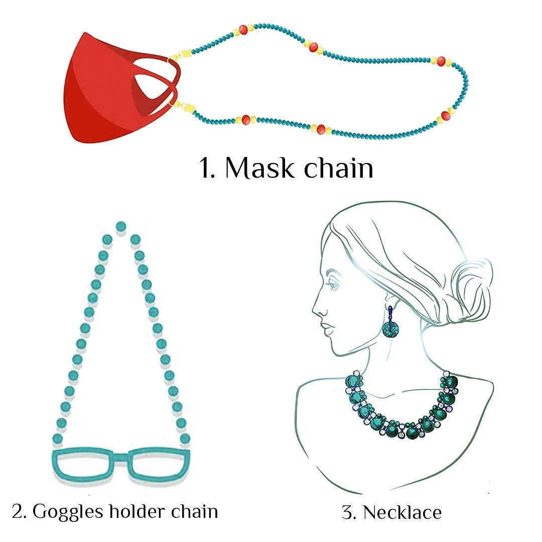 VIBGYOR Adjustable Face Mask Chain Holder - Stylish & Comfortable Mask Lanyard for Glasses, ID Badges & Everyday Use