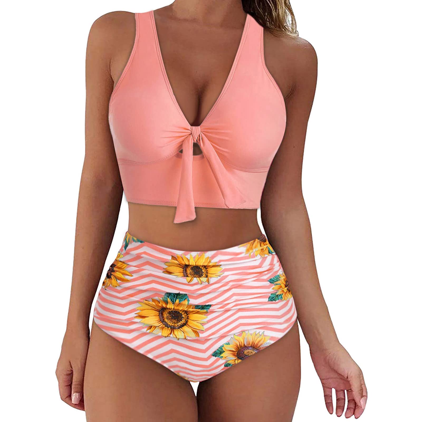 Women's High Waisted Bikini Set - Push Up Halter Top & Tummy Control Swimwear | Two Piece Bathing Suit for Beach, Pool & Summer Vacations