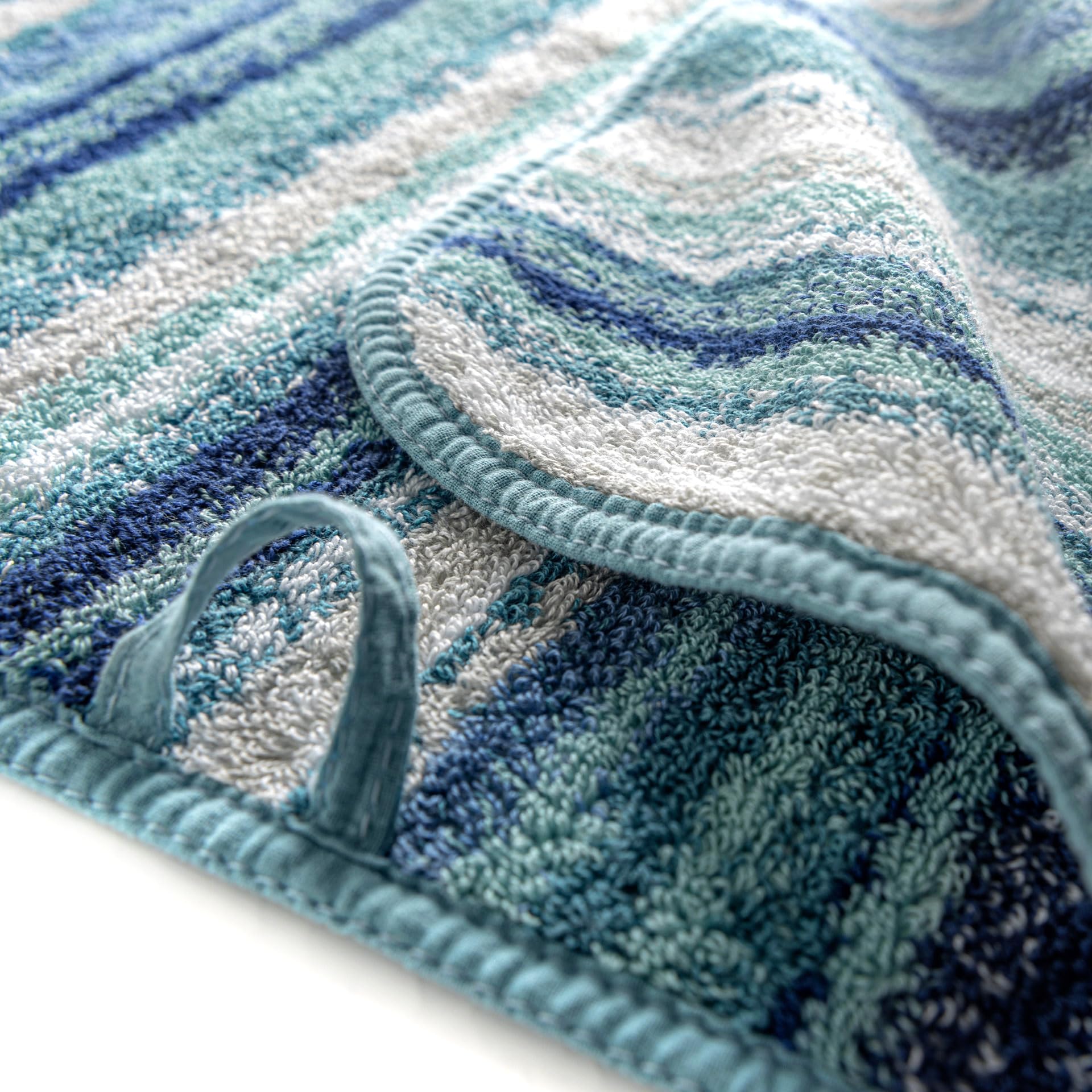 Graccioza Venice Luxury Bath Towel 28x55 Inches - Premium Striped Extra Large Bathroom Towels - Super Absorbent & Quick Dry Combed Cotton, 600 GSM - Soft Spa & Face Towel for Bath, Pool & Beach - Baltic Collection