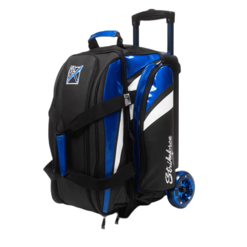 KR Strikeforce Cruiser Lux Double Roller Blue Bowling Bag - Premium Bowling Equipment for League & Tournament Players - Perfect for Travel & Storage
