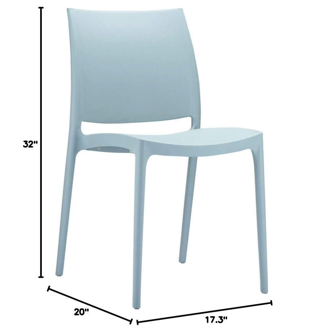 **Maya Patio Dining Chairs (Set of 2) - Silver Outdoor Furniture for Backyard, Garden, and Poolside Relaxation**