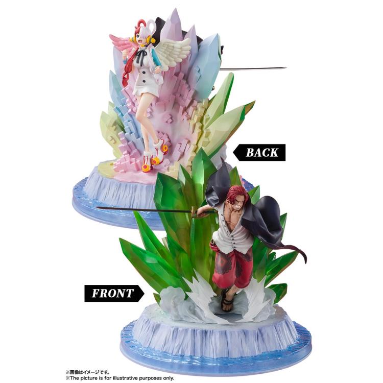 Figuarts Zero Extra Battle One Piece Film: Red Shanks and Uta Anime Statue - Premium Collectible for Anime Fans, Display for Home & Office Decor