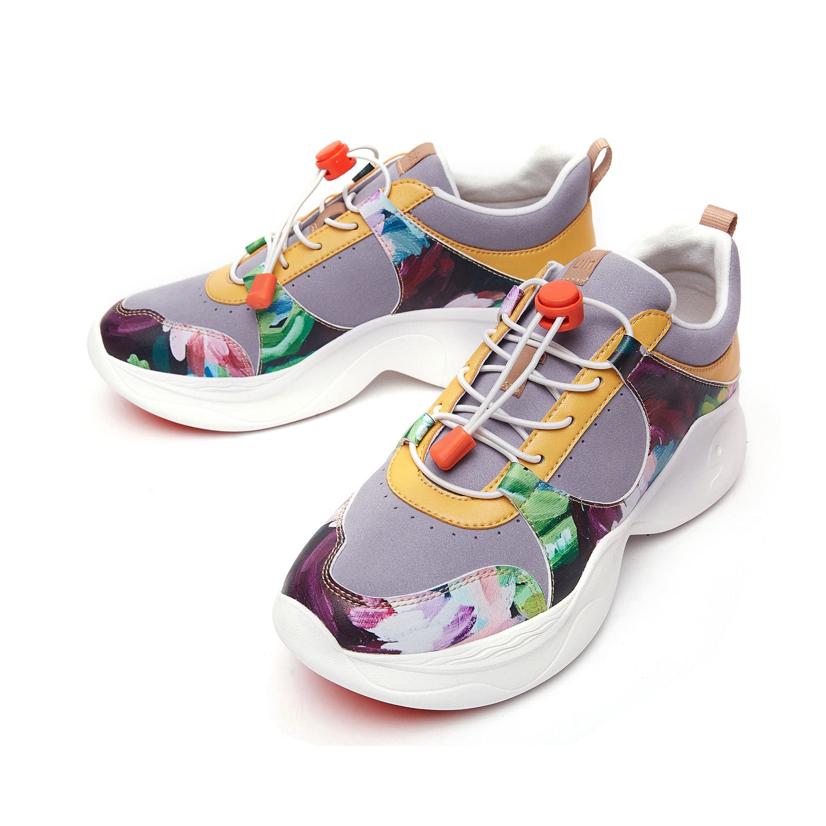 UIN Women's Chunky Fashion Sneakers - Comfortable Walking Shoes for Casual Wear, Travel & Daily Use | Art Painted Dad Shoes | Palma Style (Size 5) | Perfect for Street Style, Work & Weekend Outings