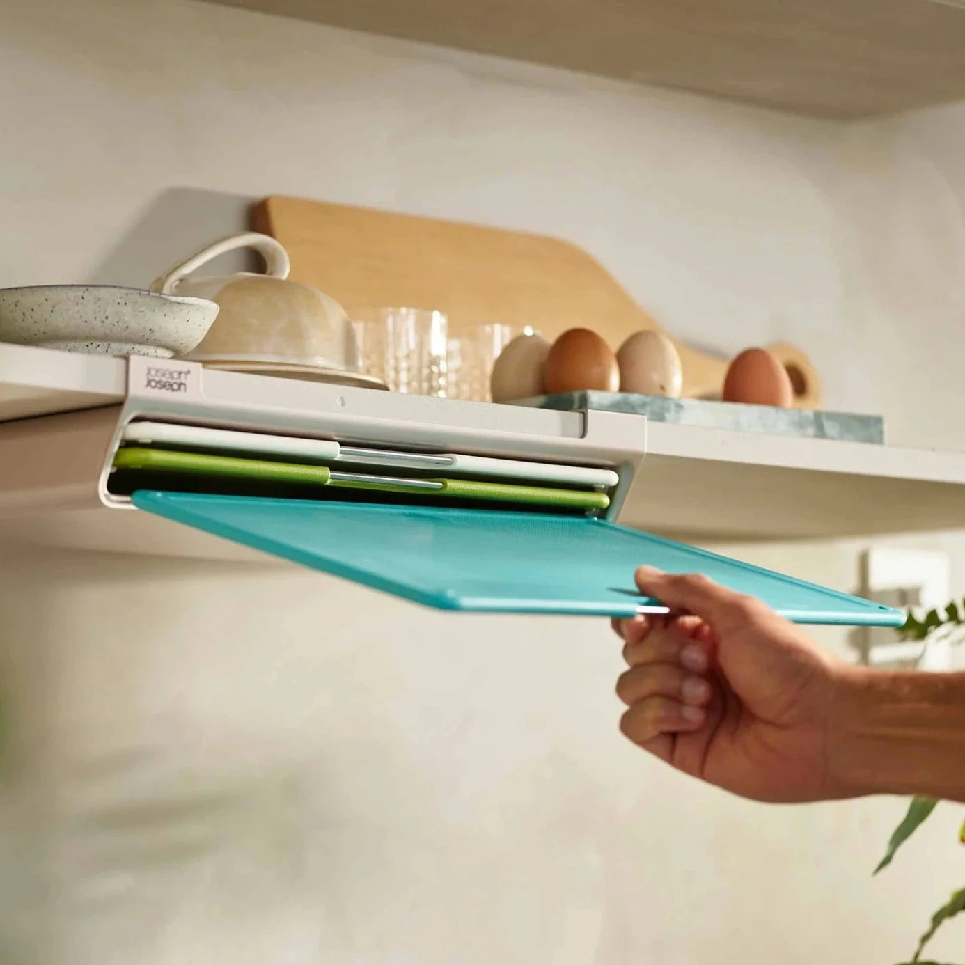 Folio™ Slim 3-Piece Under Shelf Multicolor Chopping Board Set - Space-Saving Kitchen Organizer for Small Spaces & Compact Countertops