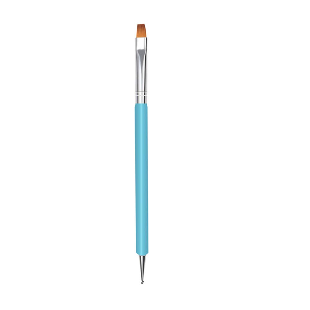 Dual-End UV Nail Brush & Dotting Pen Set for Nail Art - Professional Blue Nail Design Tools for Gel Polish & Acrylic Nails - Perfect for Salon, Home Manicure & DIY Nail Art