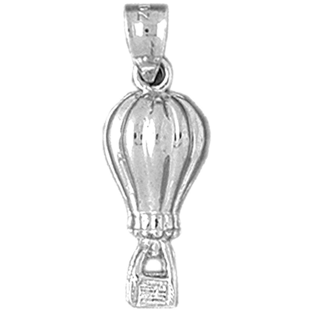 3D Hot Air Balloon Pendant Necklace - 925 Sterling Silver Jewelry, 26mm Balloon Charm for Women - Perfect for Gifts, Travel Lovers & Everyday Wear