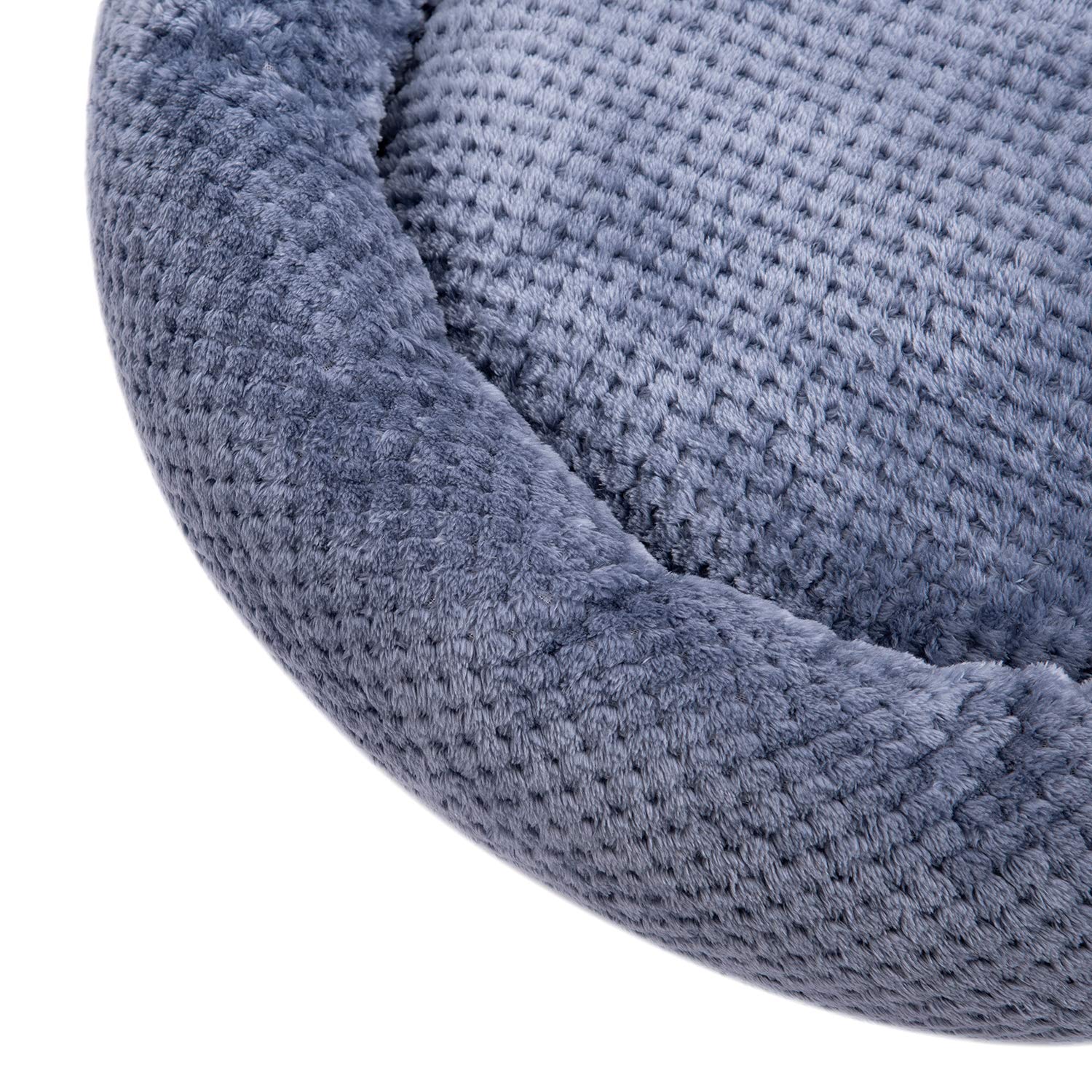 WONDER MIRACLE Fuzzy Deluxe Pet Bed - Ultra Soft Orthopedic Dog Bed & Cat Bed for Large Dogs - Machine Washable Pet Crate Mat (24x24 Inches, Smoked Blue) - Perfect for Living Room, Bedroom & Kennel Comfort