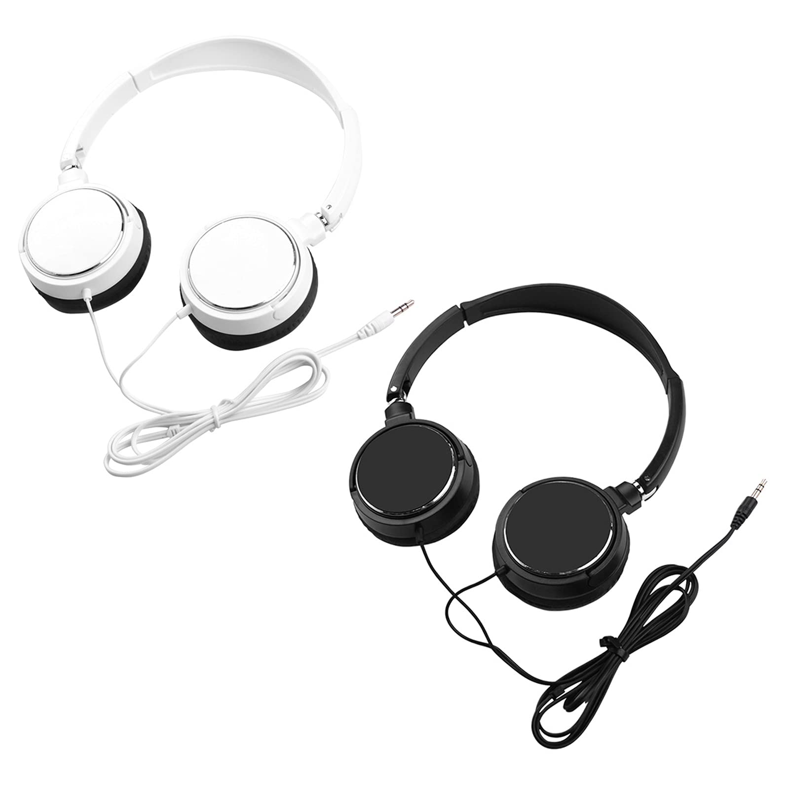Universal Over-Ear HiFi Stereo Headphones with Noise Reduction - Wired Head-Mounted Headset for Mobile Phones (White) | Perfect for Gaming, Music, Movies & Office Work