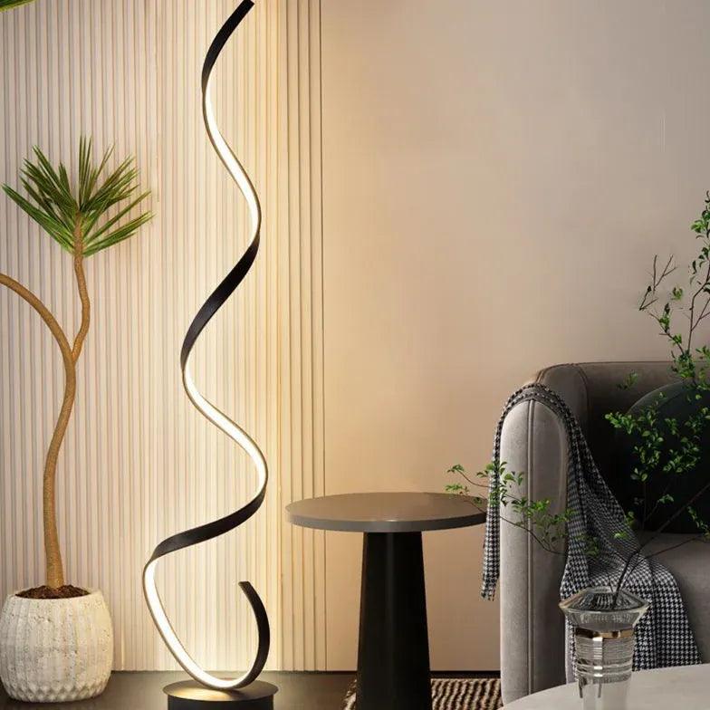 Modern Spiral Floor Lamp - Contemporary Art Design for Living Room, Bedroom & Office Lighting - Stylish Home Decor & Ambient Lighting Solution