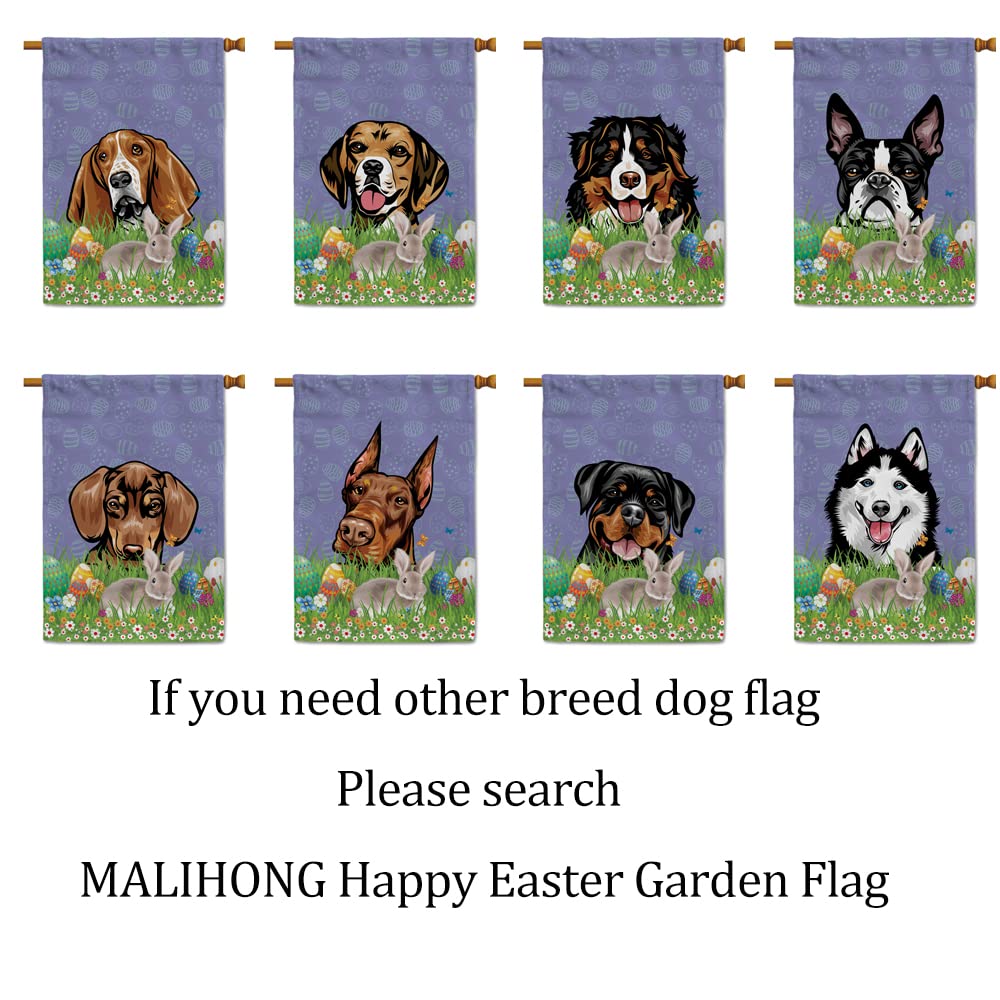 Staffordshire Bull Terrier Easter House Flag - Double Sided 28x40 Inch Outdoor Yard Decoration with Peeking Dog, Easter Eggs & Bunny Design | Perfect for Spring Celebrations, Front Porch Decor & Holiday Festivities