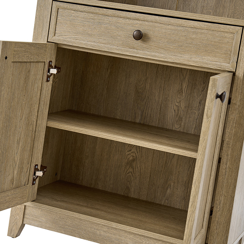 Baggio Modern Storage Bookcase with Smooth Glide Drawers and LED Lights - Stylish Bookshelf for Living Room, Bedroom, or Office Organization