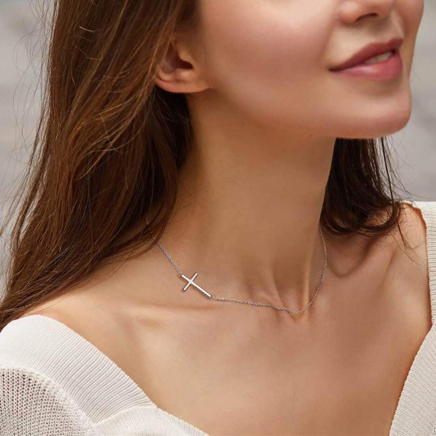 Elegant Small Cross Pendant Necklace for Women - Minimalist Sterling Silver Religious Jewelry - Perfect Mother's Day, Birthday & Anniversary Gift - Ideal for Church, Weddings & Everyday Wear