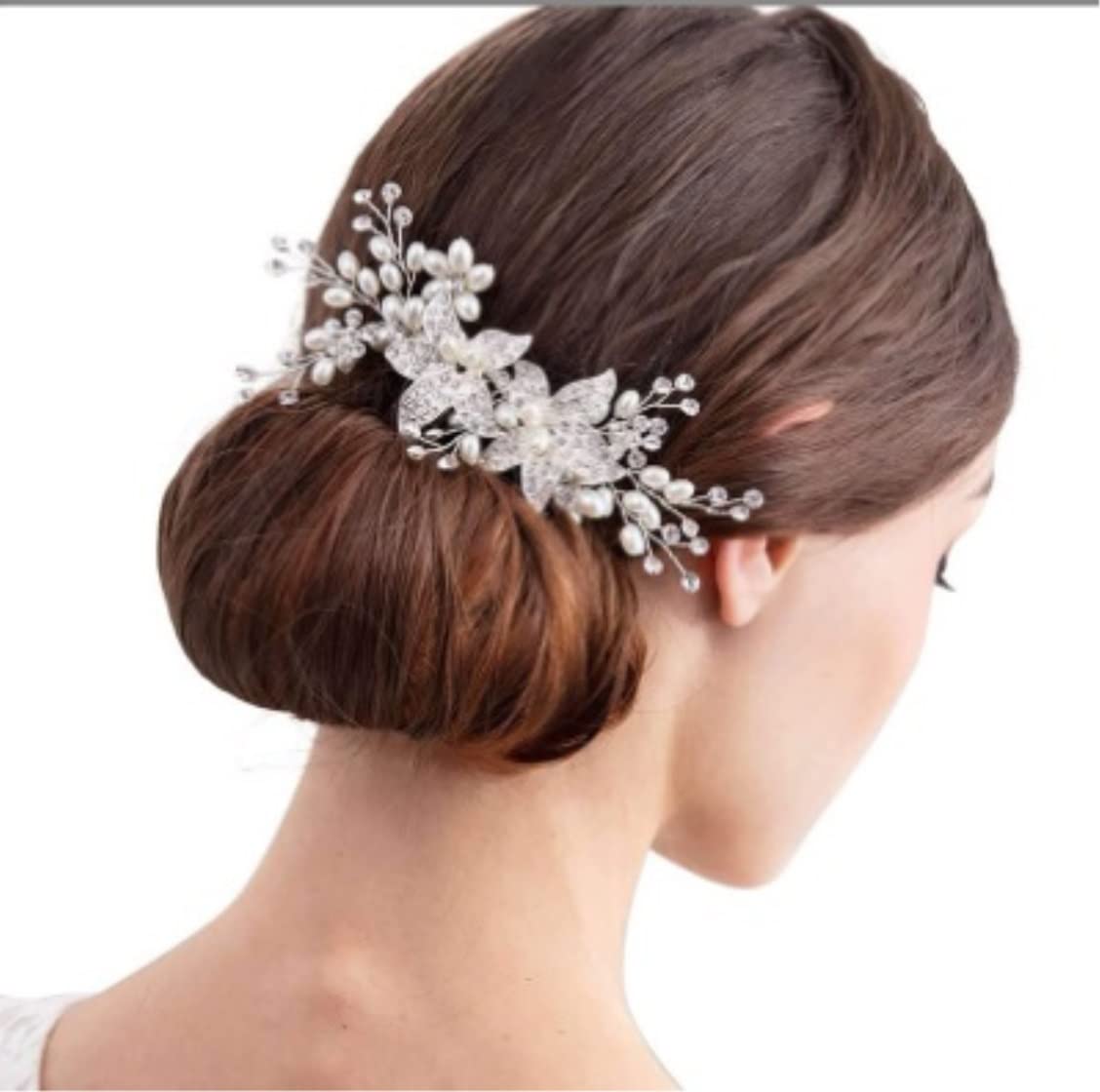 Crystal Rhinestone Pearl Bridal Hair Comb for Women - Elegant Wedding Hair Jewelry Crown & Side Comb for Bride, Bridesmaids, and Special Occasions