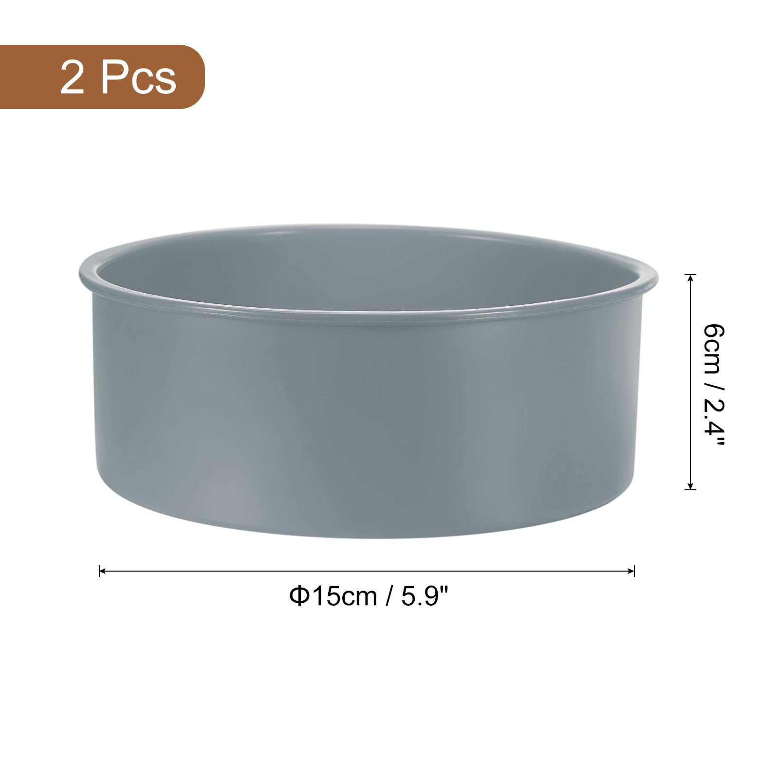 uxcell 2-Pack 6 Inch Round Silicone Cake Pans - Nonstick & Quick Release Baking Molds for Layer Cakes, Cheesecakes, Birthday Smash Cakes (Gray) - Perfect for Home Baking, Party Desserts & Professional Pastry Making
