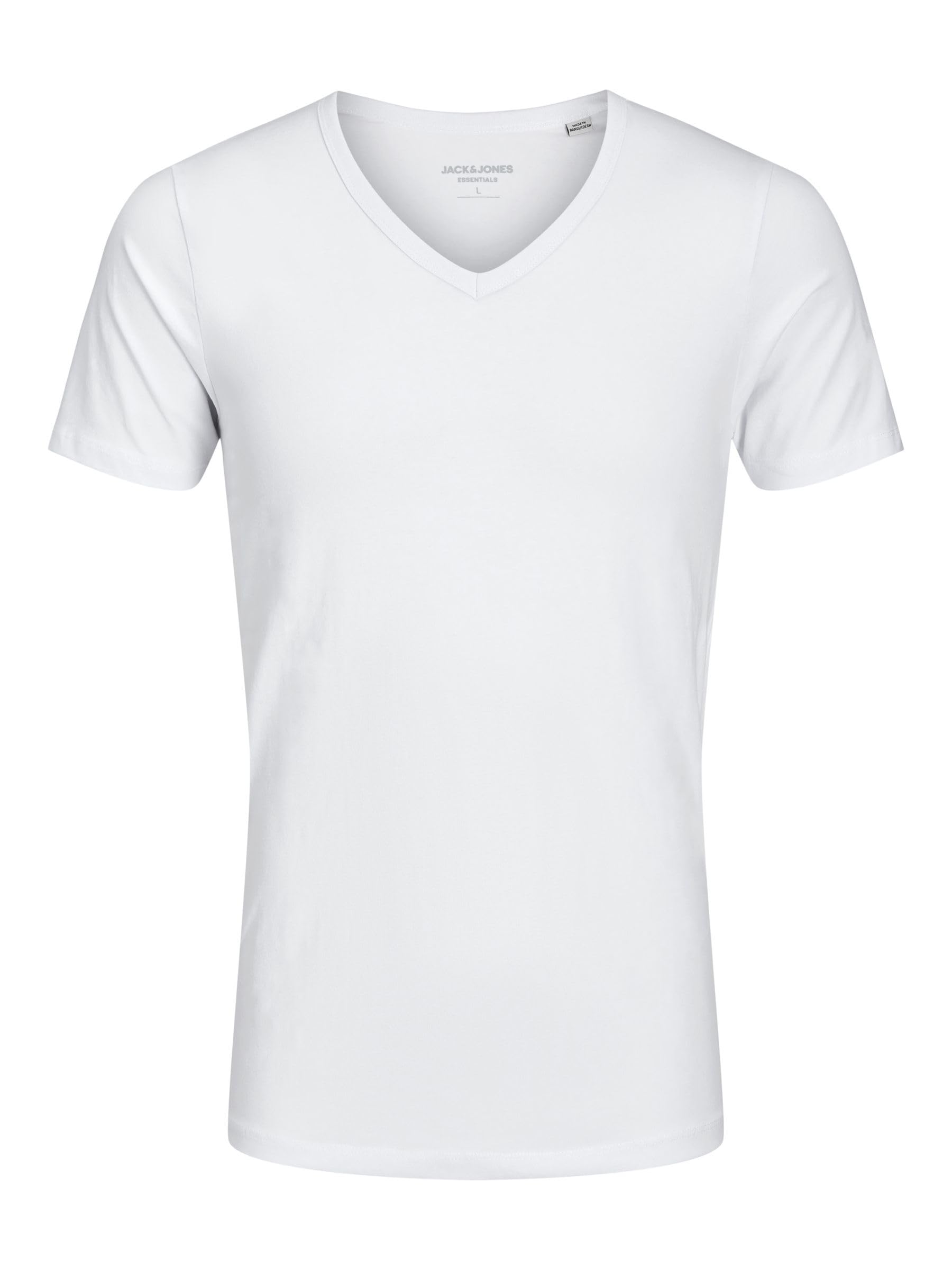 Jack & Jones Men's Classic Cotton Crew Neck T-Shirt - Medium, White - Casual Wear, Everyday Comfort & Street Style Outfit