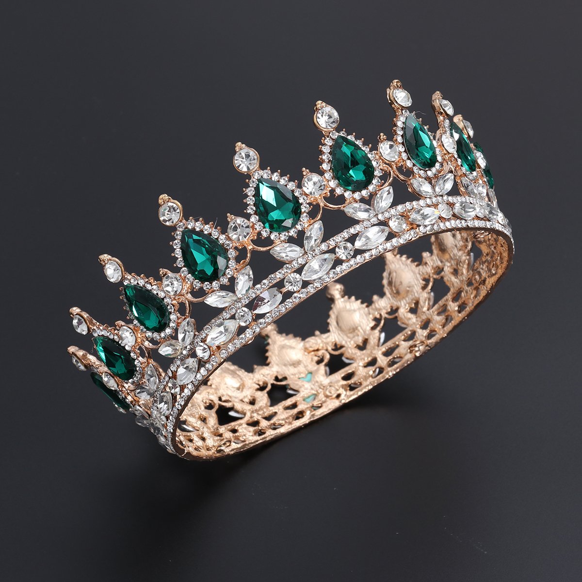 Vintage Crystal Rhinestone Tiara Crown - Elegant Pageant Queen Hair Jewelry for Weddings, Prom, Cosplay & Special Events