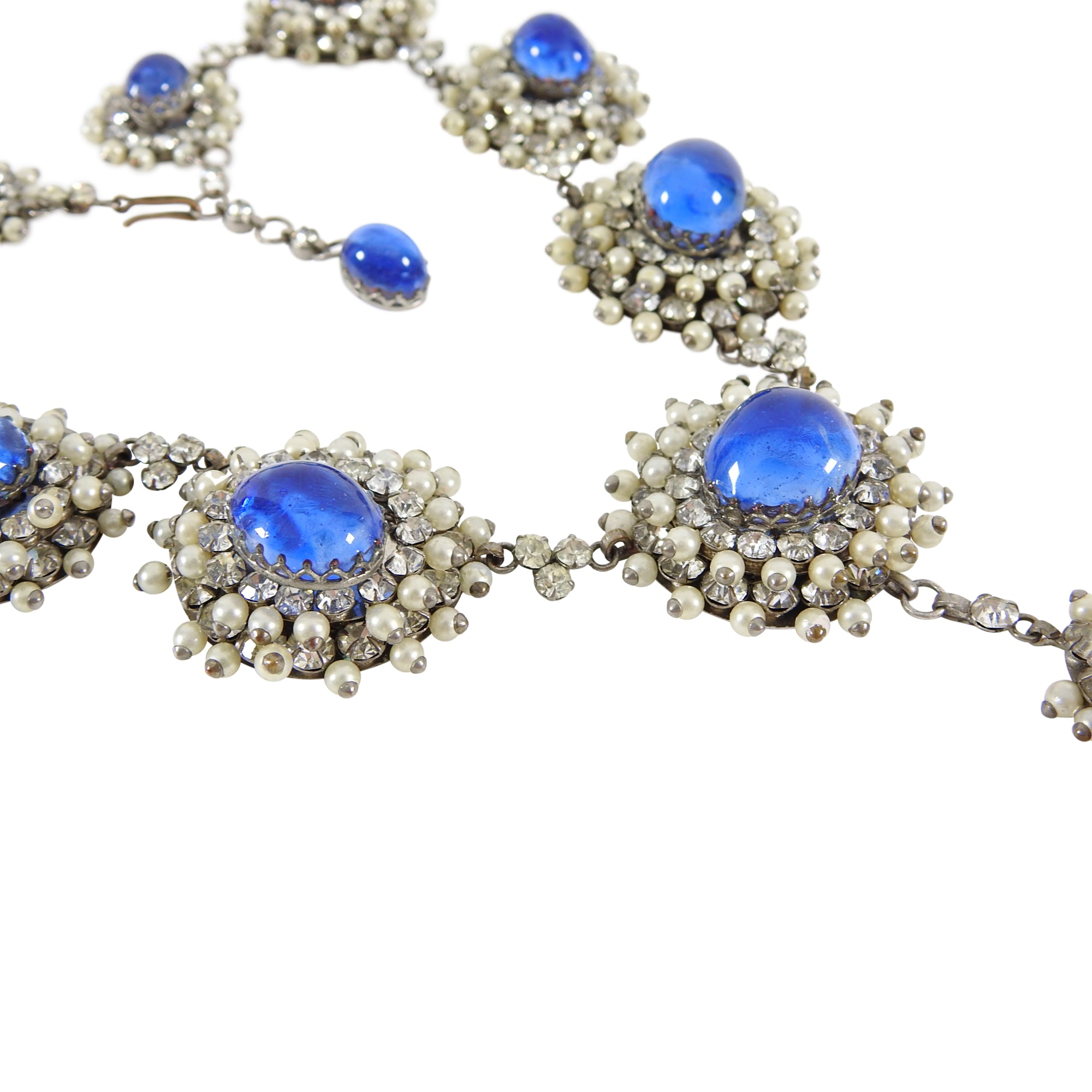Balenciaga Goossens Vintage 1950's Faux Pearl Necklace - Elegant Glass Bead Statement Jewelry for Women, Perfect for Parties, Weddings & Special Occasions