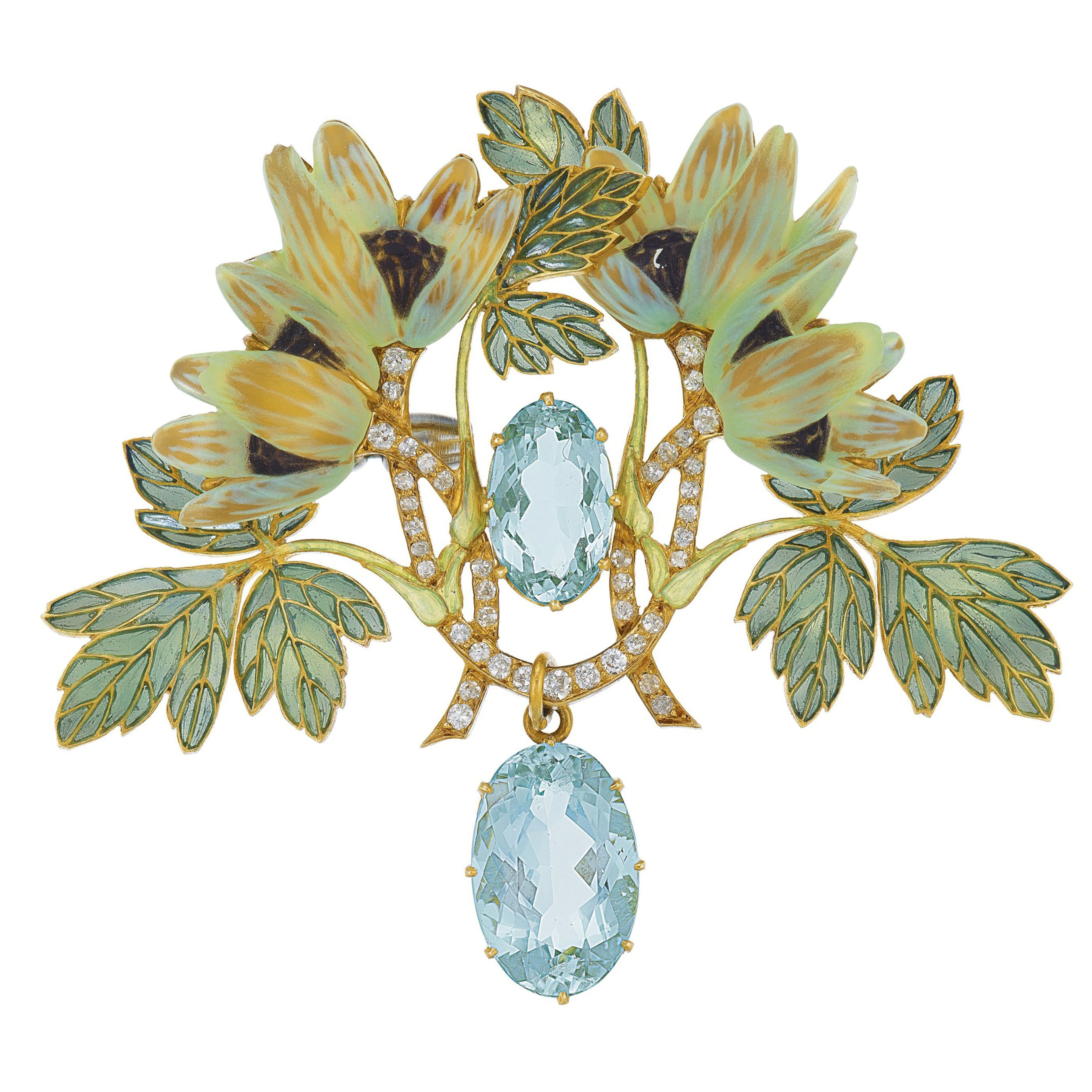 Rare René Lalique Plique à Jour Enamel L'Anémone de Bois Brooch - Vintage Art Nouveau Jewelry for Collectors & Fashion Enthusiasts | Perfect for Special Occasions, Gift Giving & Luxury Accessories