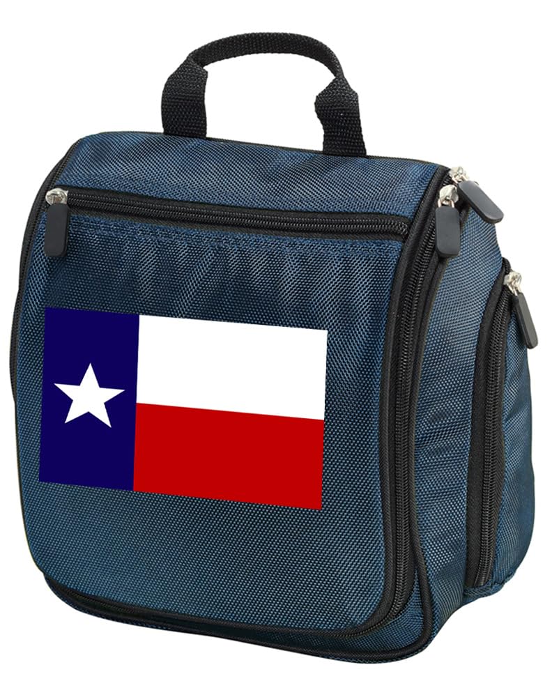 Texas Flag Toiletry Bag for Men - Waterproof Hanging Travel Organizer with Multiple Pockets - Perfect for Camping, Gym & Business Trips