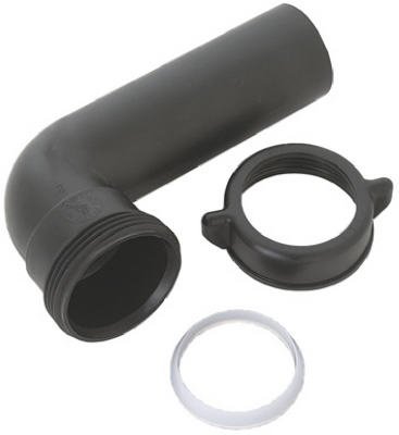 Master Plumber Black Plastic Disposal Elbow - Durable Sink Drain Pipe Connector for Kitchen & Bathroom Plumbing Repairs | Perfect for Garbage Disposal Installation and Pipe Replacement