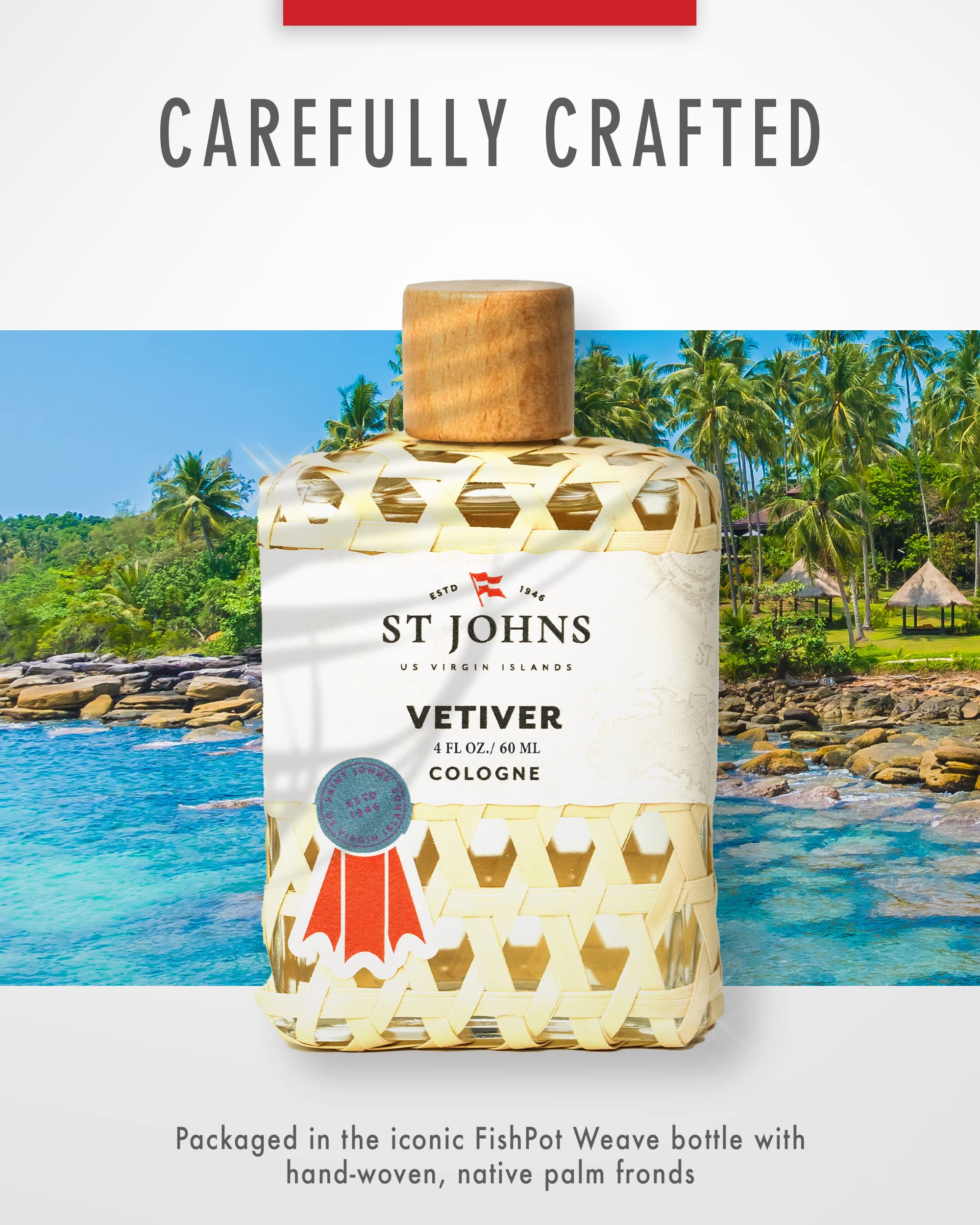 St. John's Classic Vetiver Cologne for Men - Virgin Islands Inspired Fresh & Sophisticated Fragrance (4 oz) | Perfect for Daily Wear, Office & Special Occasions