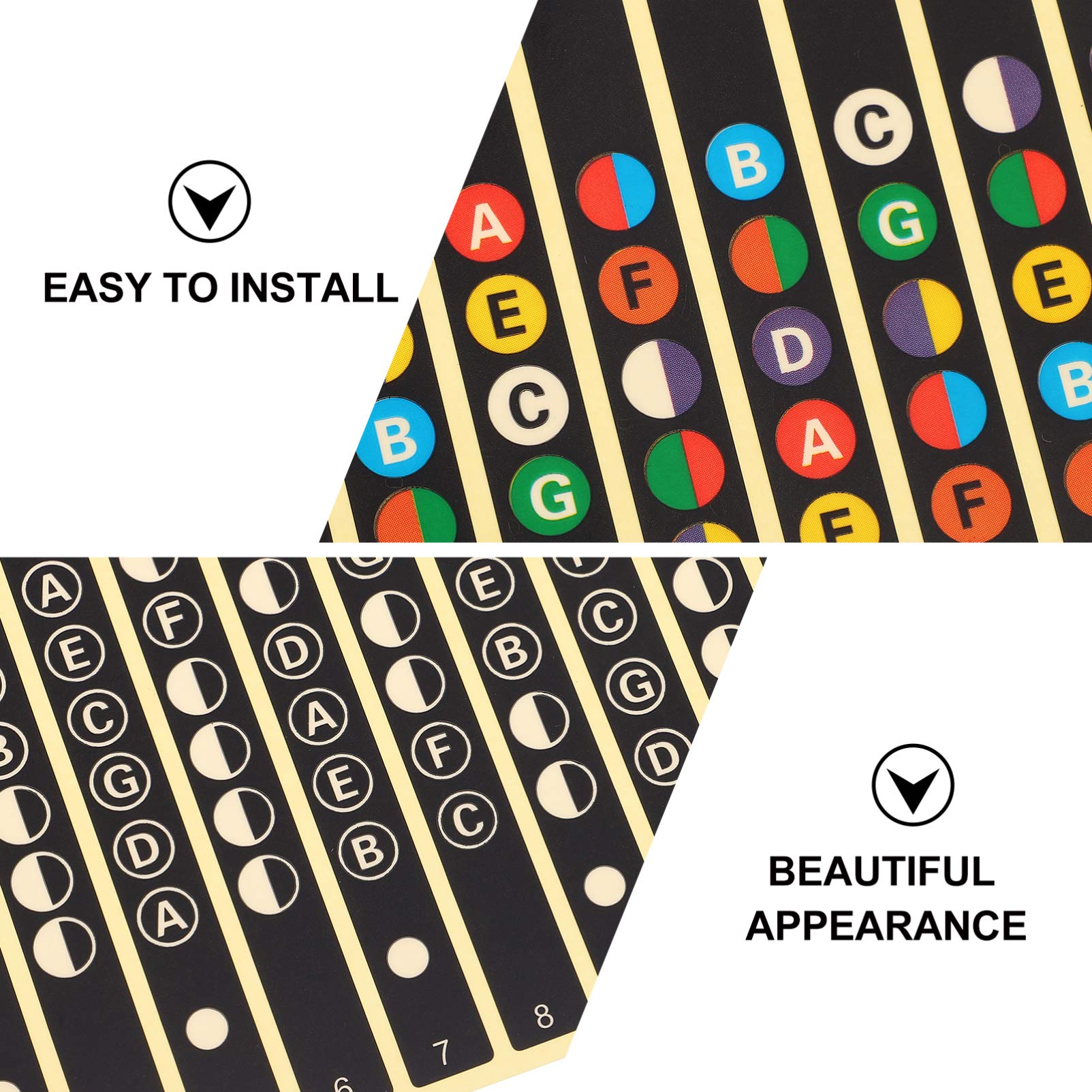 Healifty 12pcs Guitar Fretboard Stickers - Professional Fingerboard Decals with Note Markers for Kids & Beginners - Perfect for Learning Scales, Chords & Music Theory (Guitar Accessories) - Great for Home Practice, Music Lessons & Classroom Learning