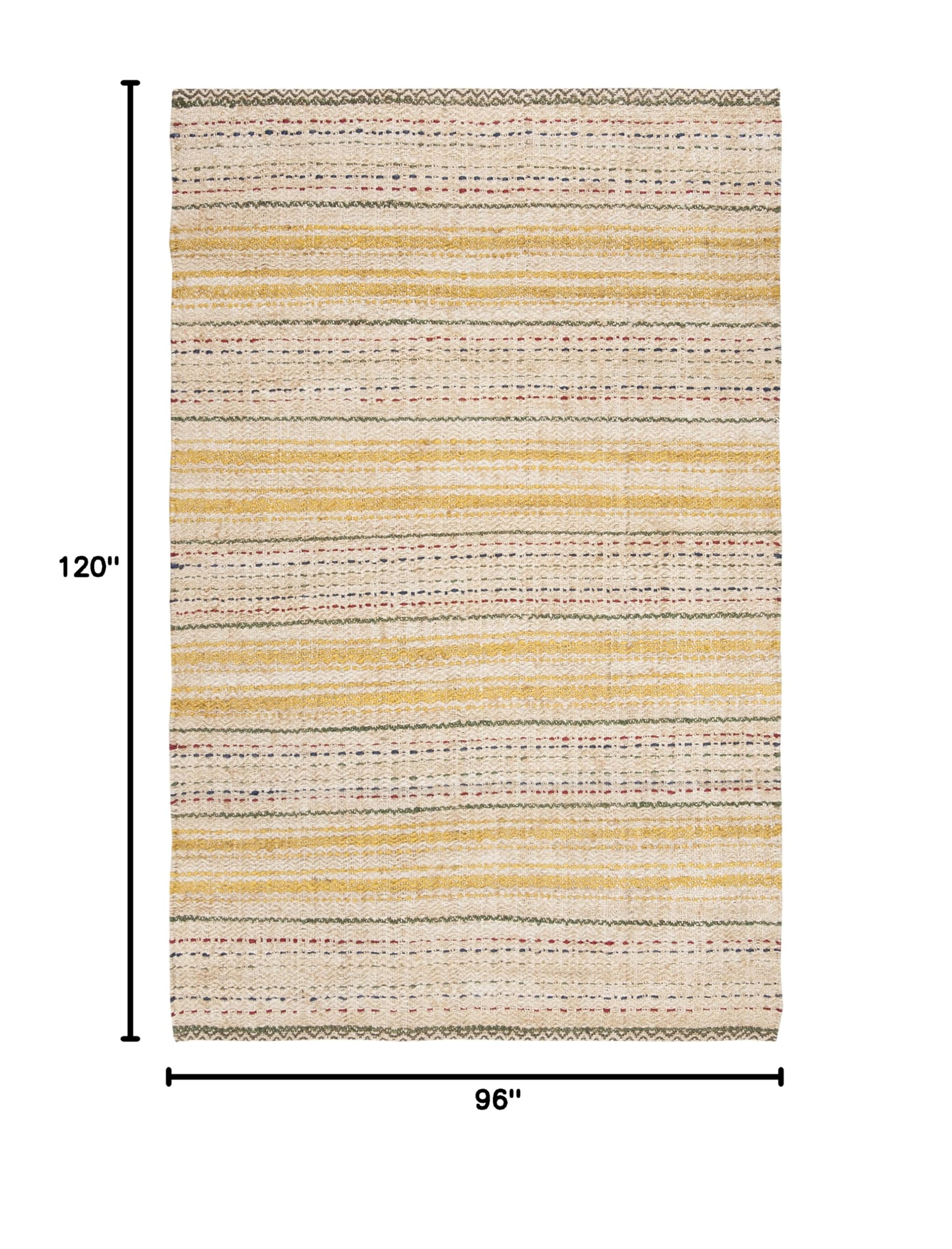 SAFAVIEH Handmade Natural Jute Area Rug 8' x 10' - Ivory & Gold Striped Design, Durable for High Traffic Areas | Perfect for Living Room, Bedroom & Home Decor | NF202A