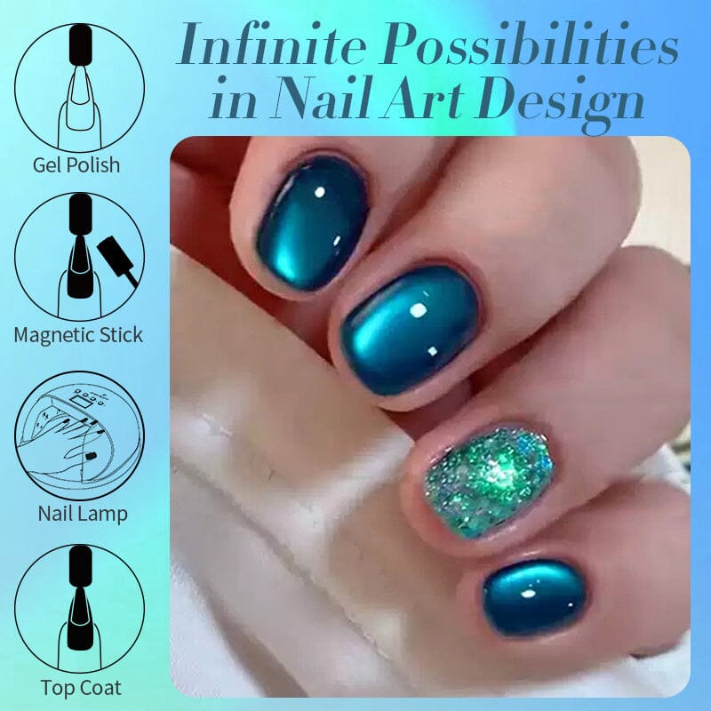 Water Light Cat Magnetic Gel Polish - MY83 Sea Blue 10ml Nail Polish for Salon & Home Manicure - Perfect for Nail Art, Special Occasions & DIY Gel Nails