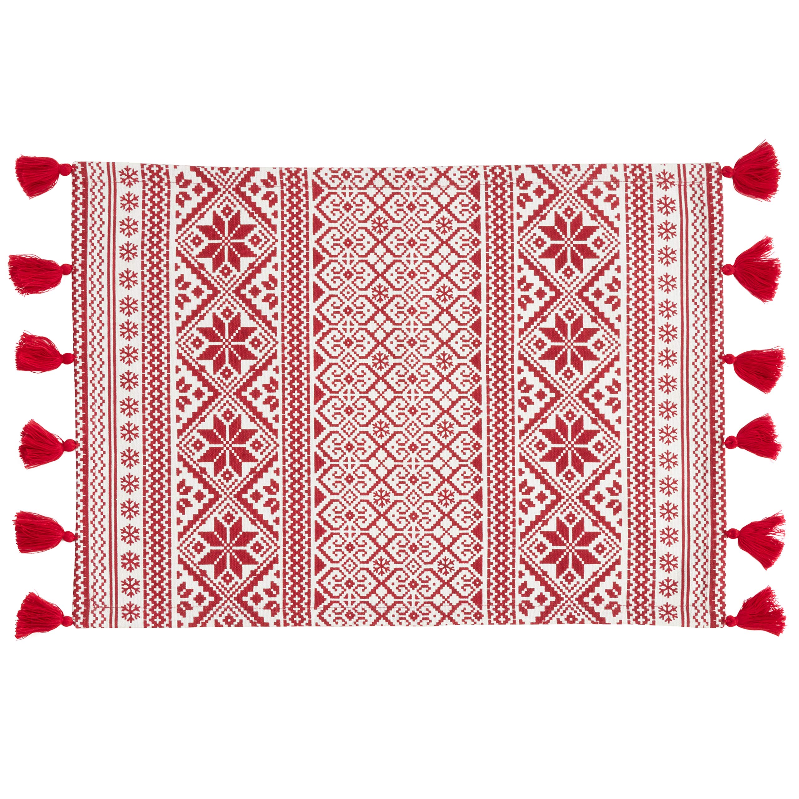Christmas Cotton Placemats Set of 4 - Holiday Table Decor for Dining Room, Kitchen, and Christmas Party - Festive Dinner Mats for Family Gatherings & Seasonal Celebrations