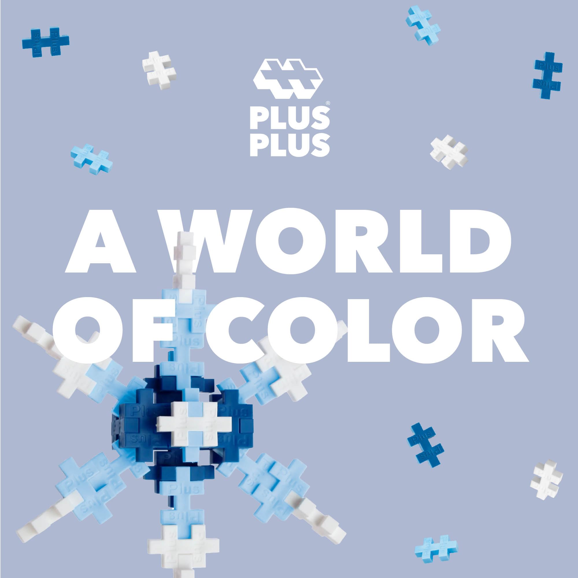 Plus Plus 3D Puzzle Building Blocks - 70 Piece Mini Interlocking Construction Set for Kids | STEM Educational Toys | Creative Holiday Activities & Snowflake Maker Tube for Christmas Winter Play