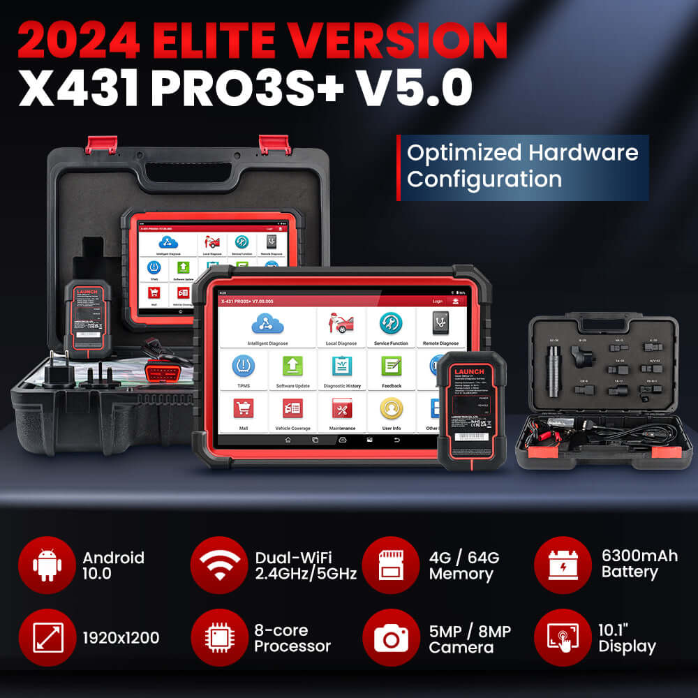 2025 LAUNCH X431 PRO3S+ V5.0 10.1 Inch Full System Car Diagnostic Tool - CAN FD, OBD/OBD2 Scanner with Topology Map for Mechanics & DIY Auto Repair | Works on Cars, Trucks & SUVs