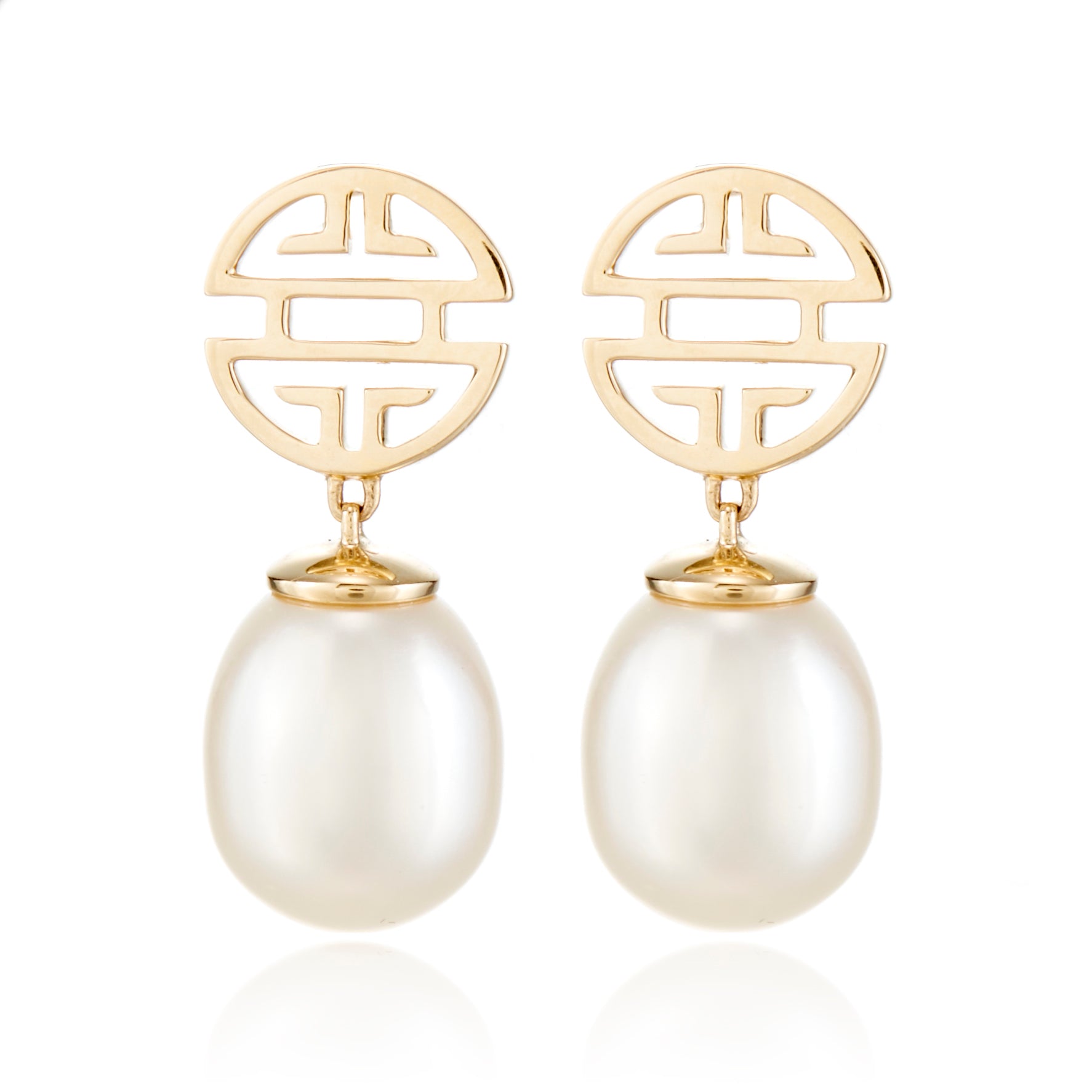 14K Gold Pearl Drop Earrings for Women - Elegant Dangle Jewelry for Wedding, Party & Special Occasions