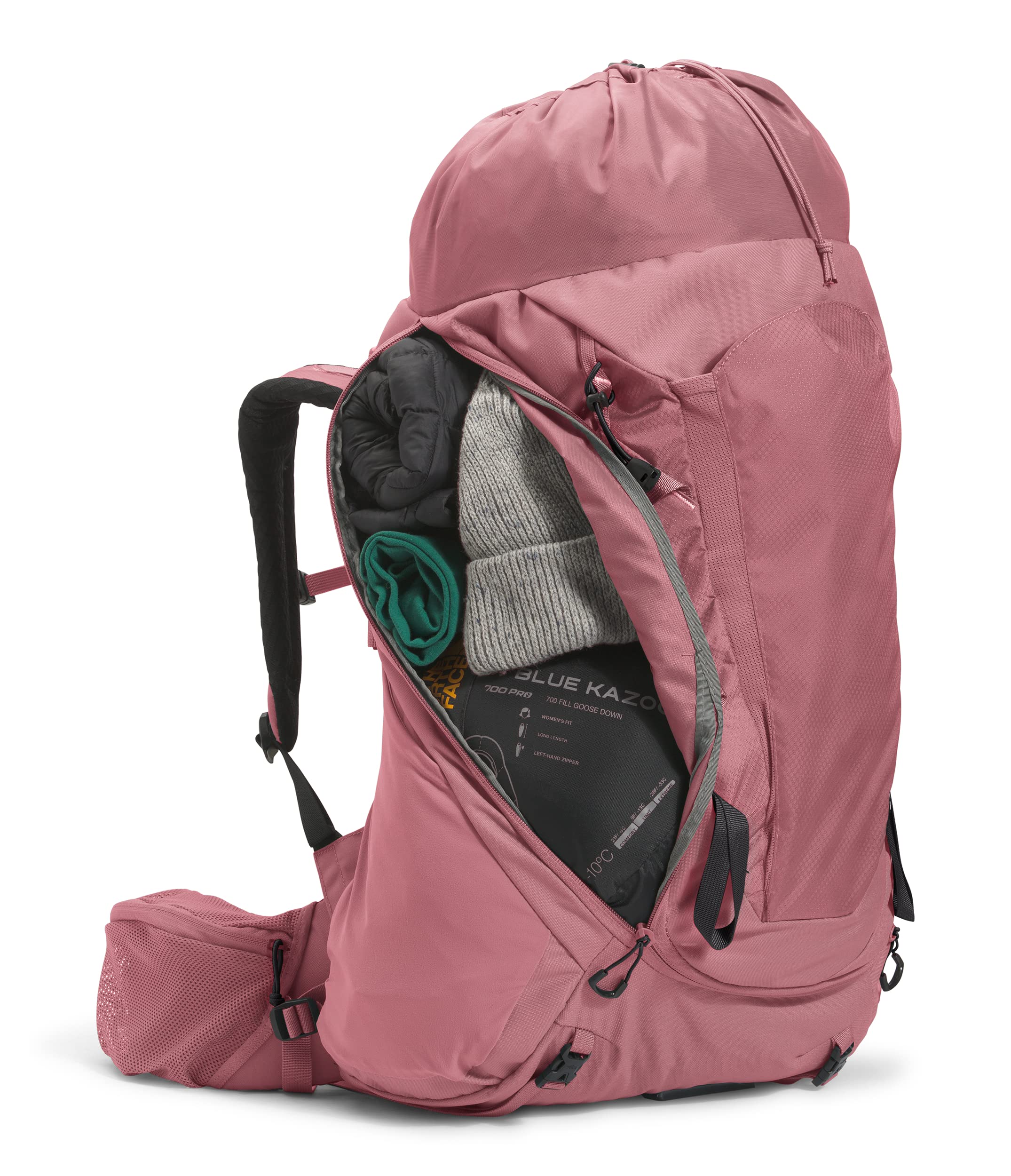 The North Face Terra 55 Women's Backpack - Lightweight Hiking Pack for Outdoor Adventures, Slate Rose/TNF Black, X-Small/Small - Perfect for Day Hikes, Camping & Travel