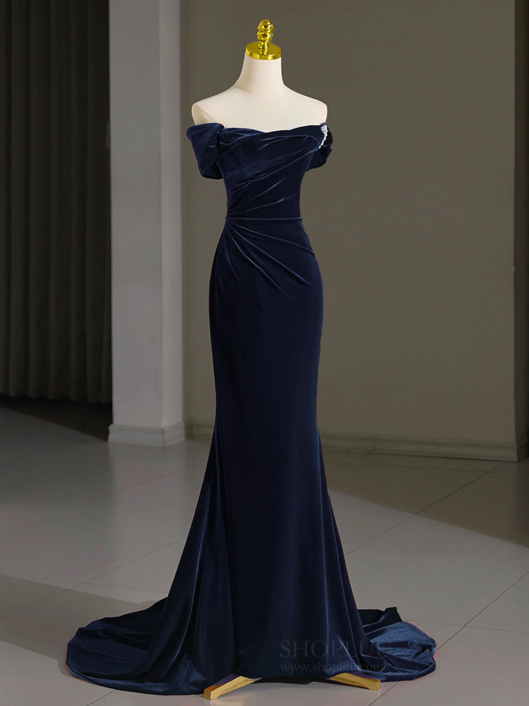 Elegant Mermaid Velvet Green Long Prom Dress for Women - Formal Evening Gown for Homecoming, Ball, Wedding & Special Occasions